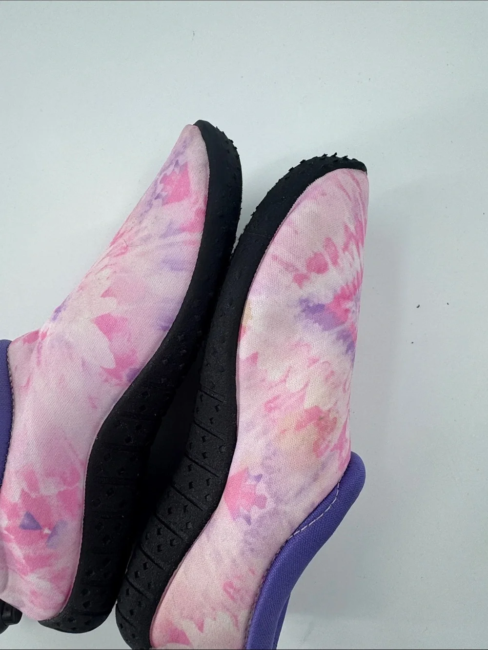 TOMMY BAHAMA Girls Pink & Purple Tie-Dye Slip-On Water Shoes Size 2/3 EUC